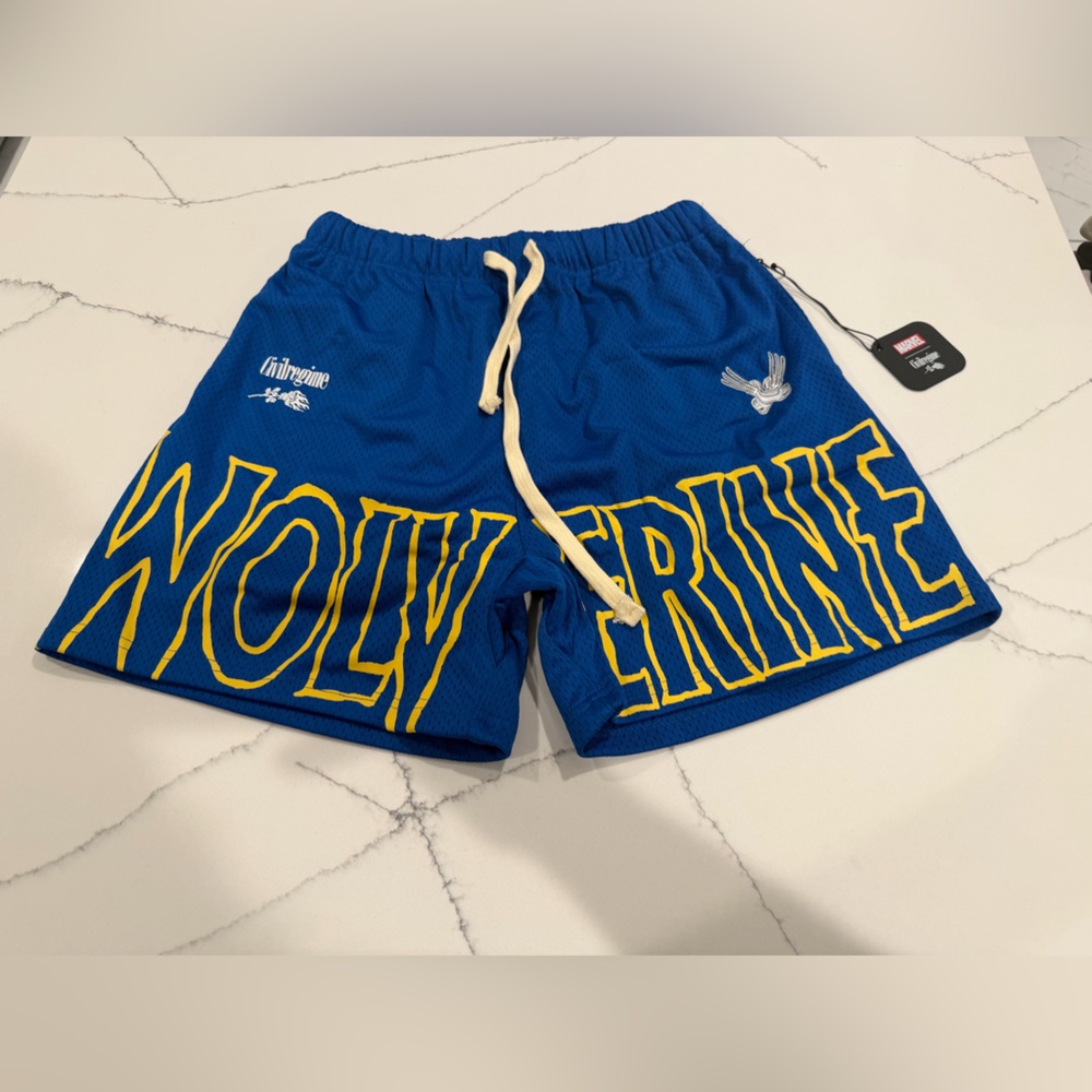 Civil Regime Marvel Wolverine Blue and Yellow Men's Athletic Shorts